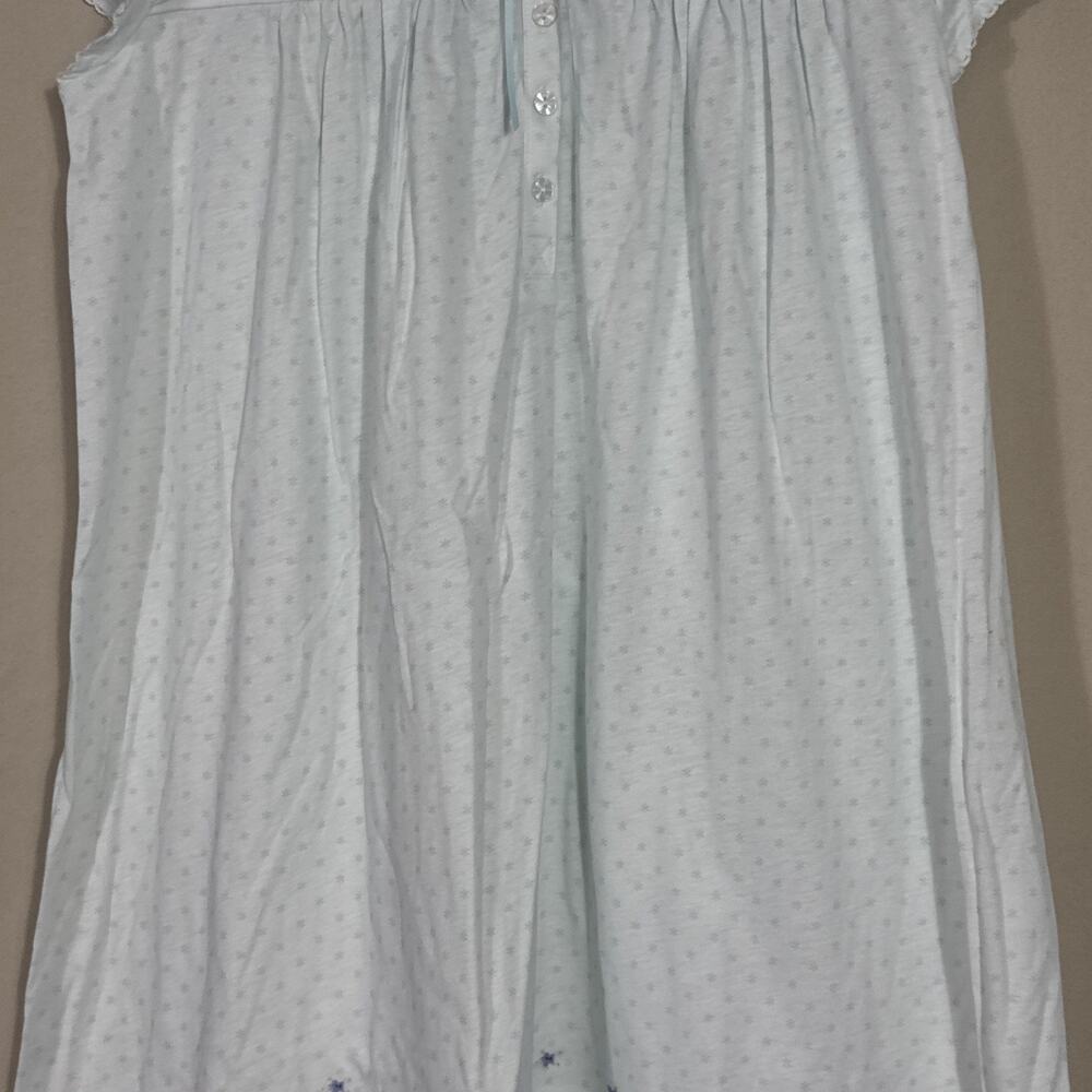 Charter Club Intimates Nightgown Blue Floral 100% Cotton Cottagecore Prairie - Picture 3 of 7